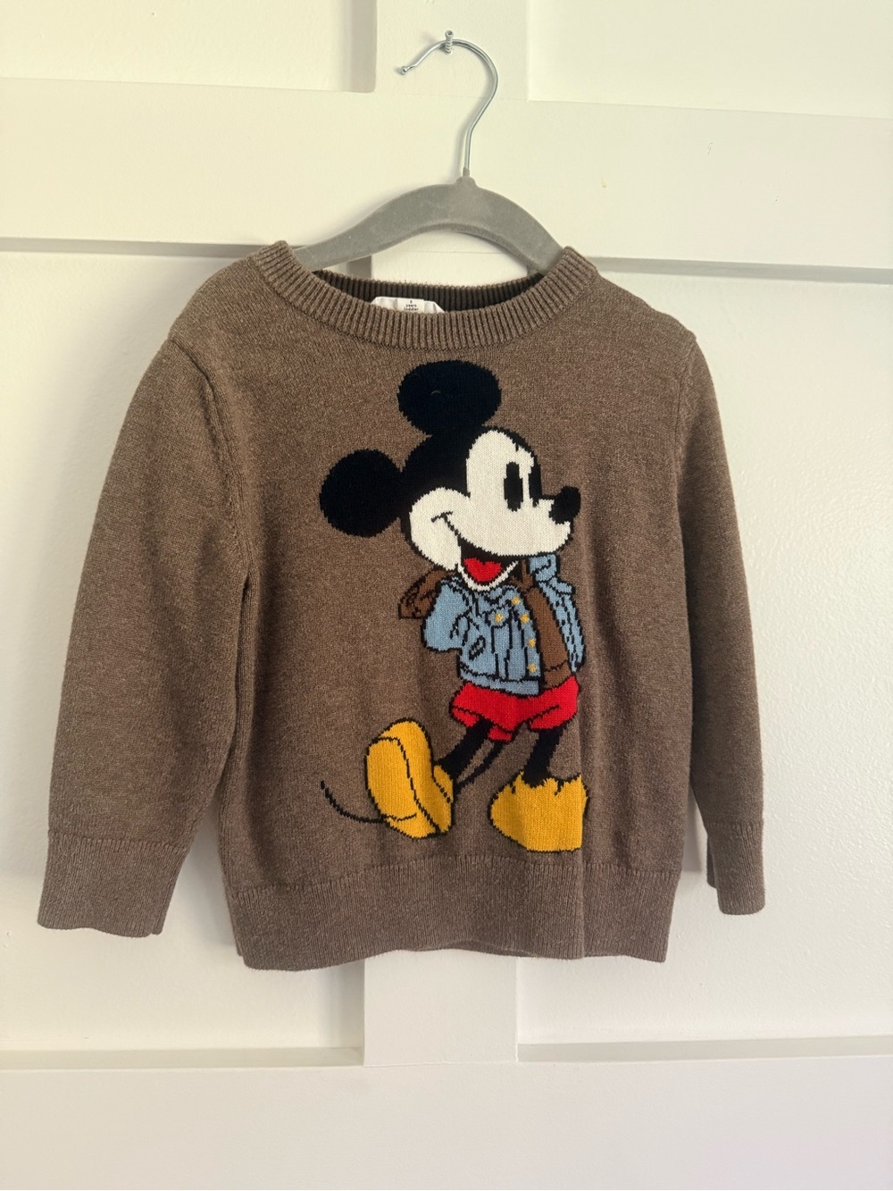 GAP Brown Mickey Mouse Crewneck Sweater with Yellow Boots